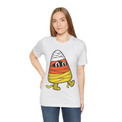 Funny Halloween Candy Corn Mummy Creeping Graphic T-Shirt