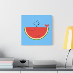 WhaleMelon Funny Whale Watermelon Canvas