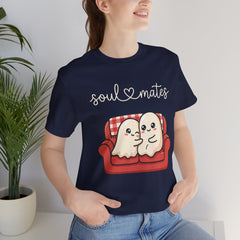 Cute Soul Mates Ghost Red Couch Retro T-Shirt