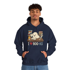 Funny Ghost Book Club I Love Books Retro Hoodie