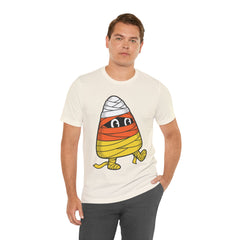 Funny Halloween Candy Corn Mummy Creeping Graphic T-Shirt
