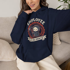 Funny Chibi Grim Reaper Employee Of The Month Retro Hoodie