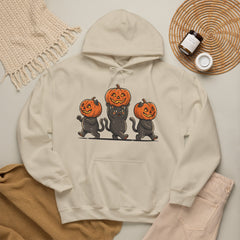 Cute Halloween Black Cats Pumpkin Helmet Hoodie