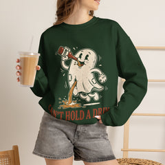 Funny Ghost Beer Can't Hold A Drink Vintage Crewneck Sweatshirt
