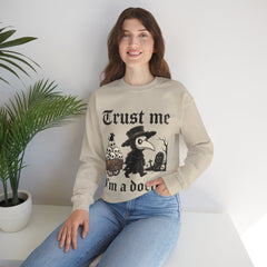 Funny Plague Doctor Trust Me Im A Doctor Retro Crewneck Sweatshirt