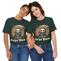 Funny Grim Reaper Carpe Diem Seize The Day Retro T-Shirt