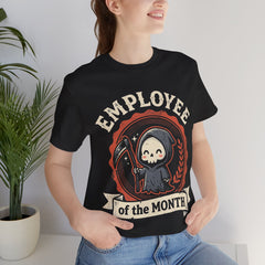 Funny Chibi Grim Reaper Employee Of The Month Retro T-Shirt
