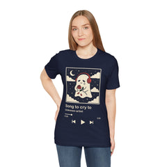 Funny Sad Ghost Song To Cry To Retro Music Player T-Shirt