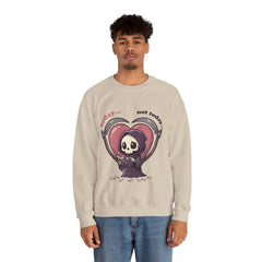 Funny Grim Reaper Today Not Today Daisy Plucking Crewneck Sweatshirt