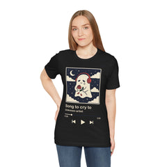 Funny Sad Ghost Song To Cry To Retro Music Player T-Shirt