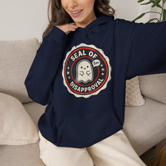 Funny Ghost Seal Of Disapproval Retro Badge Hoodie