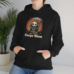 Funny Grim Reaper Carpe Diem Seize The Day Retro Hoodie