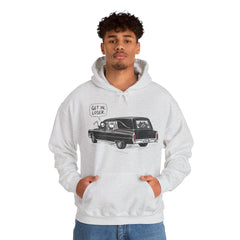 Funny Grim Reaper Hearse Get In Loser Retro Hoodie