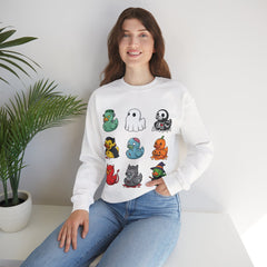 Cute Spooky Rubber Ducky Halloween Mascot Crewneck Sweatshirt