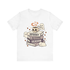 Spooky Reading Season Skull Coffee Mug Retro T-Shirt
