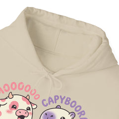 Funny Capyboora and Cow Ghost Retro Halloween Hoodie
