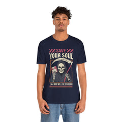 Funny Grim Reaper Floppy Disk Save Your Soul T-Shirt