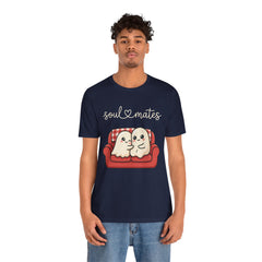 Cute Soul Mates Ghost Red Couch Retro T-Shirt