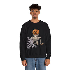 Retro Halloween Ghost In The Grinder Vintage Crewneck Sweatshirt