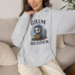 Funny Grim Reader Book Worm Retro Halloween Hoodie