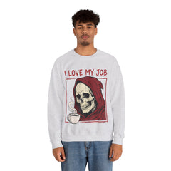 Sarcastic Grim Reaper Coffee Lover Retro Crewneck Sweatshirt