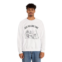 Funny Grim Reaper Just Killing Time Smartphone Crewneck Sweatshirt