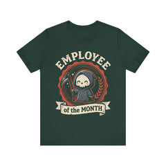 Funny Chibi Grim Reaper Employee Of The Month Retro T-Shirt