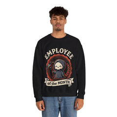 Funny Chibi Grim Reaper Employee Of The Month Retro Crewneck Sweatshirt