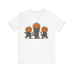 Cute Halloween Black Cats Pumpkin Helmet T-Shirt