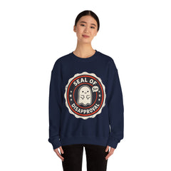 Funny Ghost Seal Of Disapproval Retro Badge Crewneck Sweatshirt