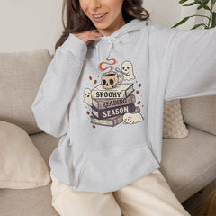 Spooky Reading Season Skull Coffee Mug Retro Hoodie