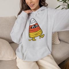 Funny Halloween Candy Corn Mummy Creeping Graphic Hoodie