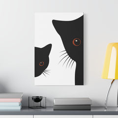 Abstract Boho Black Cats Canvas