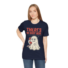 Funny Ghost There's No Body Here Phone Retro T-Shirt