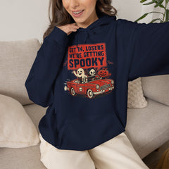 Funny Get In Losers We're Getting Spooky Retro Halloween Hoodie