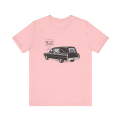 Funny Grim Reaper Hearse Get In Loser Retro T-Shirt