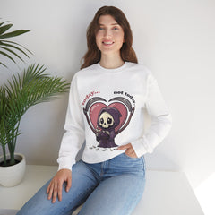 Funny Grim Reaper Today Not Today Daisy Plucking Crewneck Sweatshirt