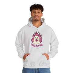 Funny Ghost This Is Fine Coffee Retro Hoodie