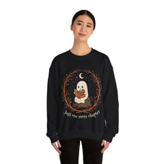 Funny Ghost Book Club Just One More Chapter Crewneck Sweatshirt