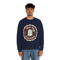 Funny Ghost Seal Of Disapproval Retro Badge Crewneck Sweatshirt
