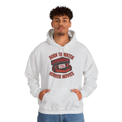 Funny Retro VHS Tape Coffin Born To Watch Horror Movies Hoodie