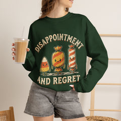Funny Retro Halloween Candy Disappointment And Regret Crewneck Sweatshirt