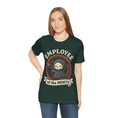 Funny Chibi Grim Reaper Employee Of The Month Retro T-Shirt