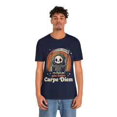 Funny Grim Reaper Carpe Diem Seize The Day Retro T-Shirt