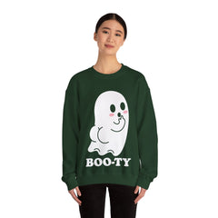 BOOty Cute Kawaii Cheeky Ghost Halloween Vector Art Crewneck Sweatshirt