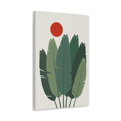 Banana Leaves Cat Canvas