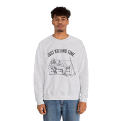 Funny Grim Reaper Just Killing Time Smartphone Crewneck Sweatshirt