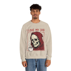 Sarcastic Grim Reaper Coffee Lover Retro Crewneck Sweatshirt