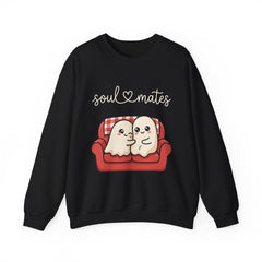 Cute Soul Mates Ghost Red Couch Retro Crewneck Sweatshirt