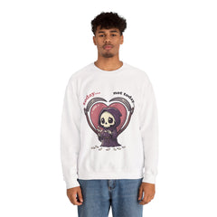Funny Grim Reaper Today Not Today Daisy Plucking Crewneck Sweatshirt